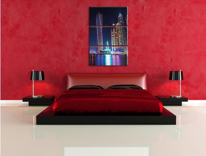 Pixxprint Dubai Burj al Arab als Leinwandbild - Grösse: 3-Teilig (120x80cm) - Wandbild - Kunstdruck