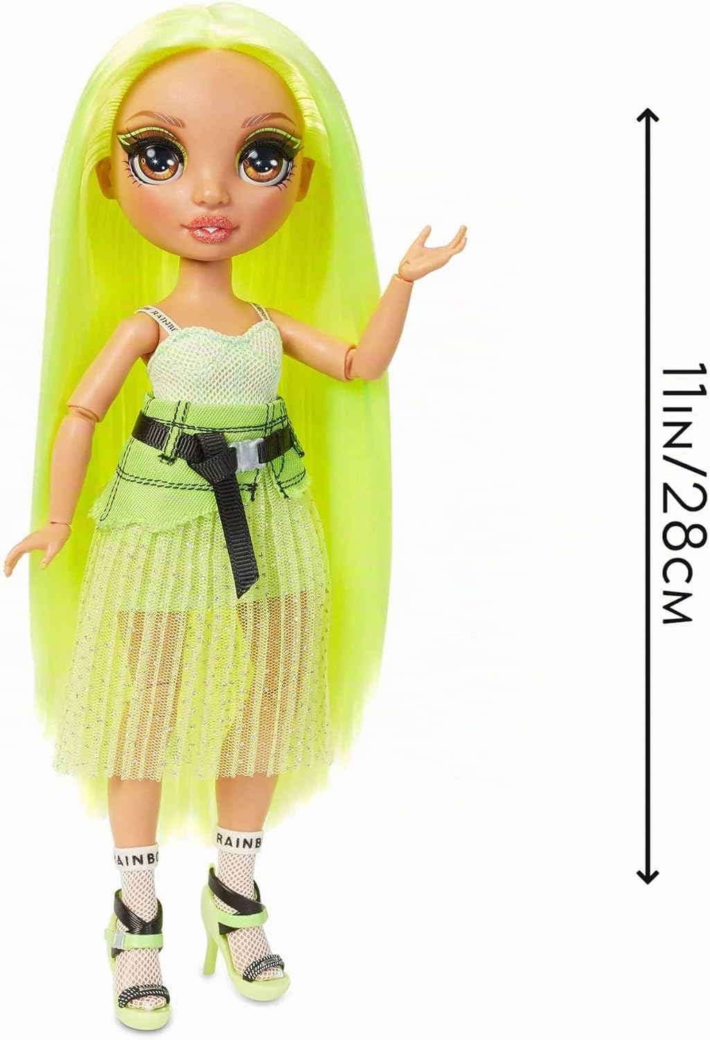 Rainbow High Fashion Doll - Karma Nichols - Neon Puppe mit Luxus-Outfits, Accessoires und Puppenstän