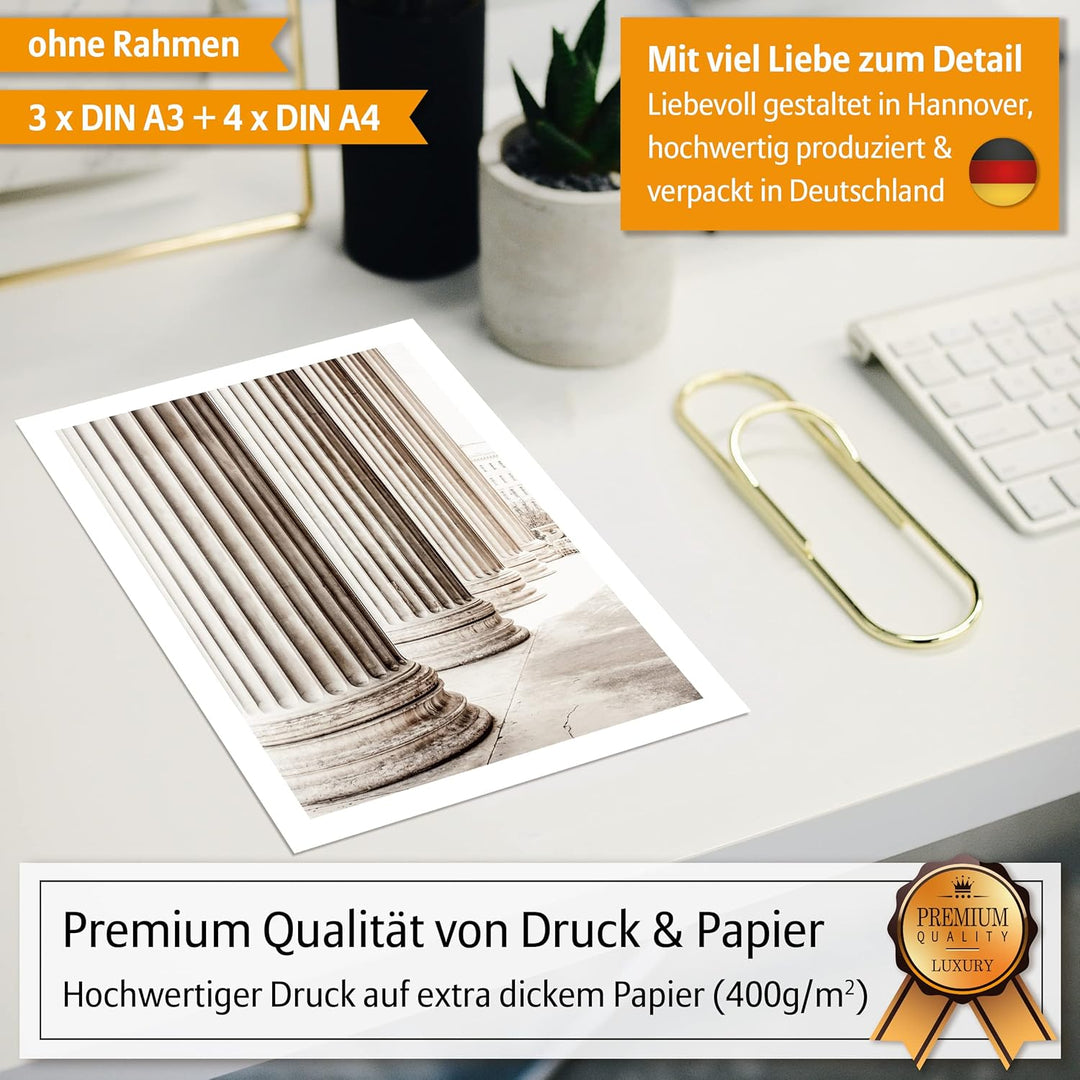 Hyggelig Home Premium Poster Set - 7 hochwertige Poster im Kunstdruck bunt Bauhaus Matisse aesthetic