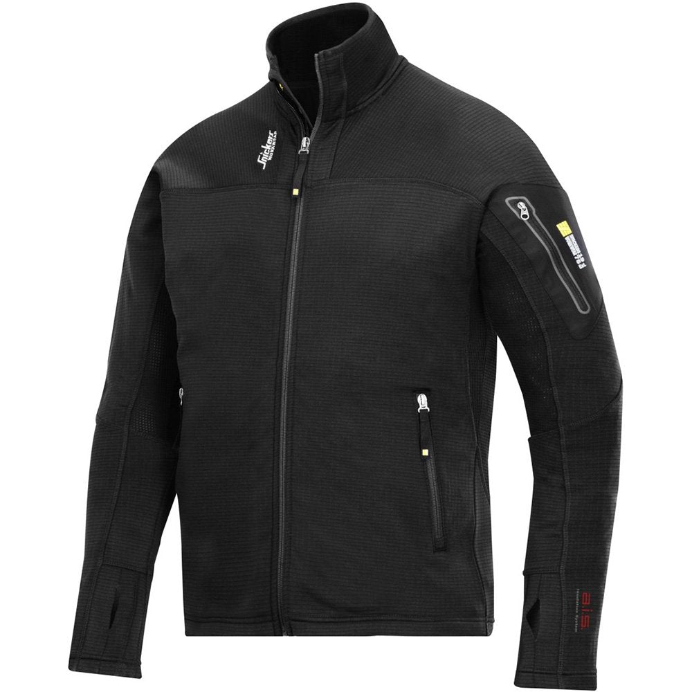 Snickers Body Mapping Fleecejacke Gr. S 4 Schwarz, 4 Schwarz