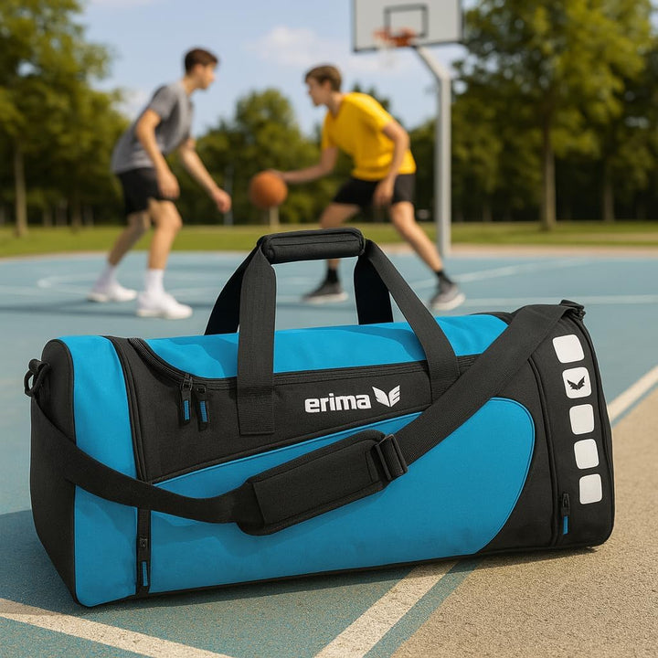 Erima Sporttasche, blau/schwarz Curacao/Schwarz L, Curacao/Schwarz L