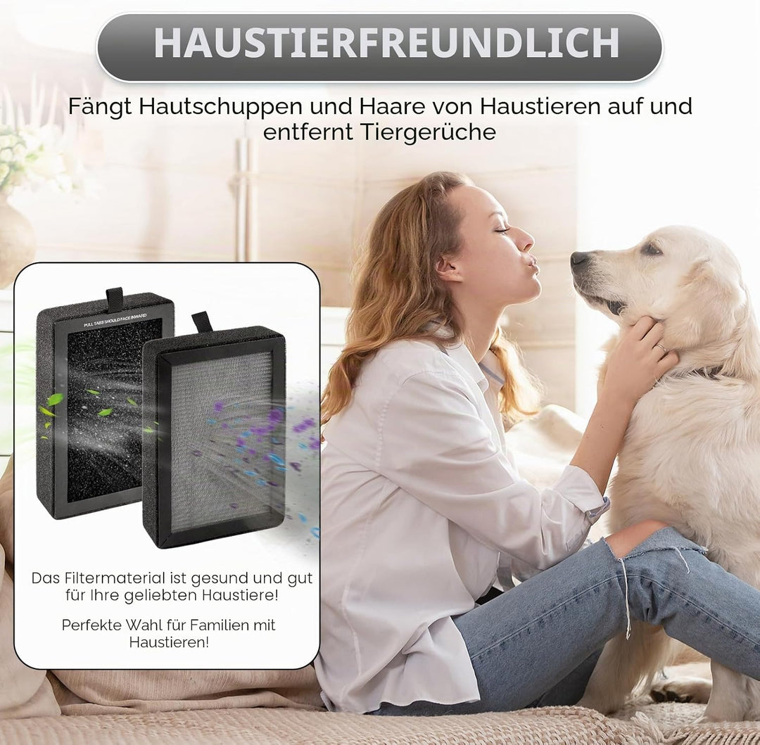 4 Stück LV-H128 Ersatzfilter für LEVOIT LV-H128/ ROVACS (RV60)/ PUURVSAS (HM669A) Luftreiniger, LV-H