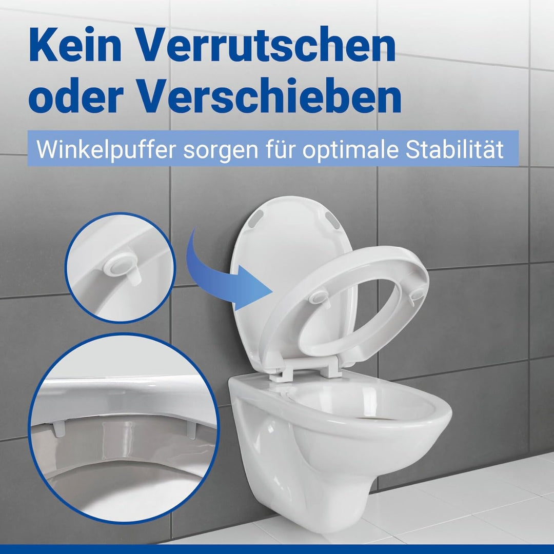 WENKO WC-Sitz Secura Comfort bis 200 kg Tragkraft, Hygiene-Toilettensitz mit 5 cm Sitzflächenerhöhun