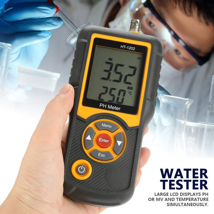 Ht-1202 Hochpräzises Digitales Ph-Meter Wasserqualitätstester Ph-Tester Temperaturmesser 0~14Ph Wass