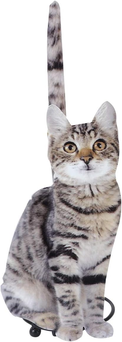 Hemoton Stehender Rollenhalter Küchenpapierhalter Grau Katze Figur Eisen Kunst Toilettenpapierhalter