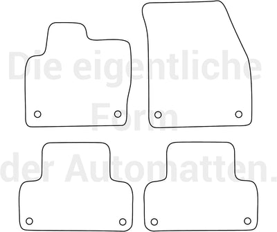 moto-MOLTICO Fussmatten Auto Velours Autoteppiche Schwarz Automatten Set 4-teilig passend für Land R