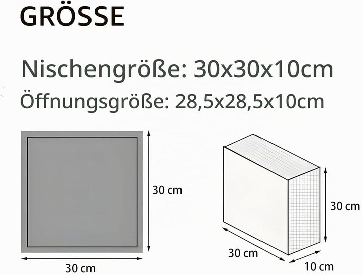 Wandnische Dusche,Wandnische Dusche Edelstahl,Wandnische Einzelregal Lagerung,Duschnische 30 * 30 *