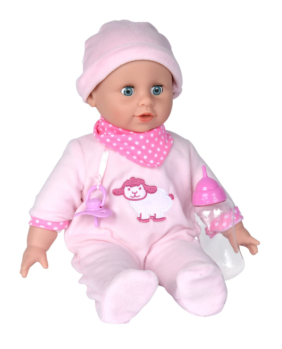 Simba 105140009 - Laura Bottle Feeding, Weichkörperpuppe mit Schlafaugen, trinkt vom Fläschchen und