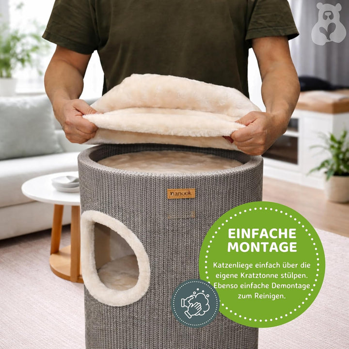 nanook Katzenbett Liegemulde Katzenliege Schlafplatz als Kratztonnen Erweiterung Zubehör beige, beig