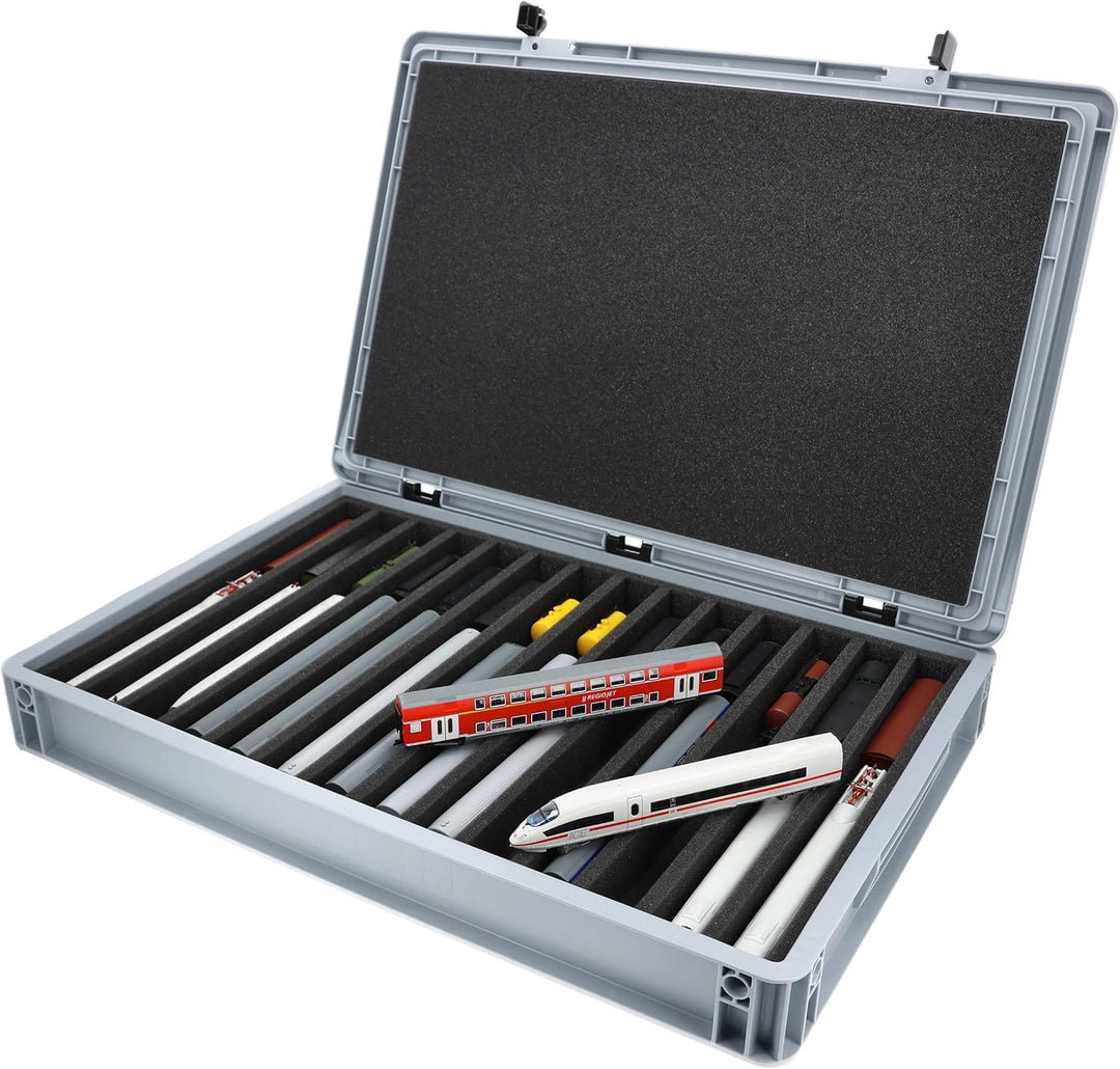 Feldherr Eurobox 60 x 40 cm Set für Modelleisenbahnen - Spur TT - 14 Fächer - Schaumstoffeinlage für