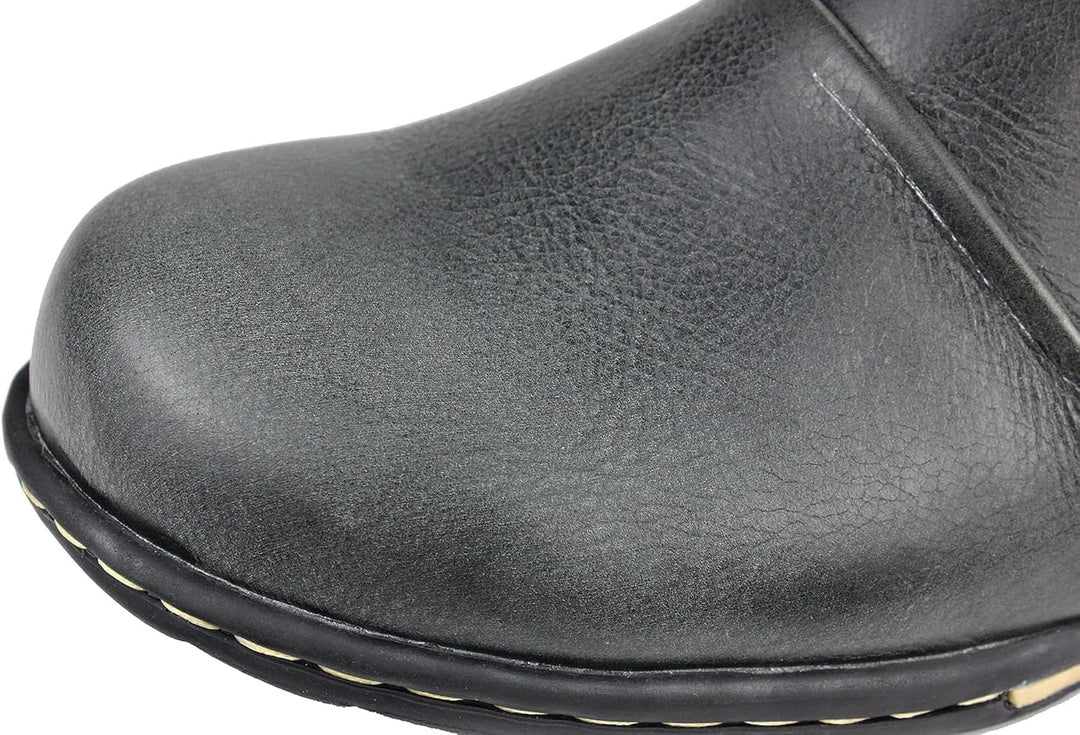 OSSTONE Herren Leder chukkastiefel Worker Biker Boots-Motorrad-Leder-Schuhe für reissverschluss Schn