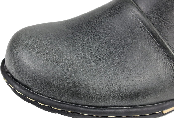 OSSTONE Herren Leder chukkastiefel Worker Biker Boots-Motorrad-Leder-Schuhe für reissverschluss Schn
