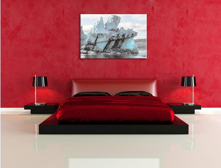 Pixxprint gigantischer Eisberg als Leinwandbild | Grösse: 100x70 cm | Wandbild | Kunstdruck | fertig