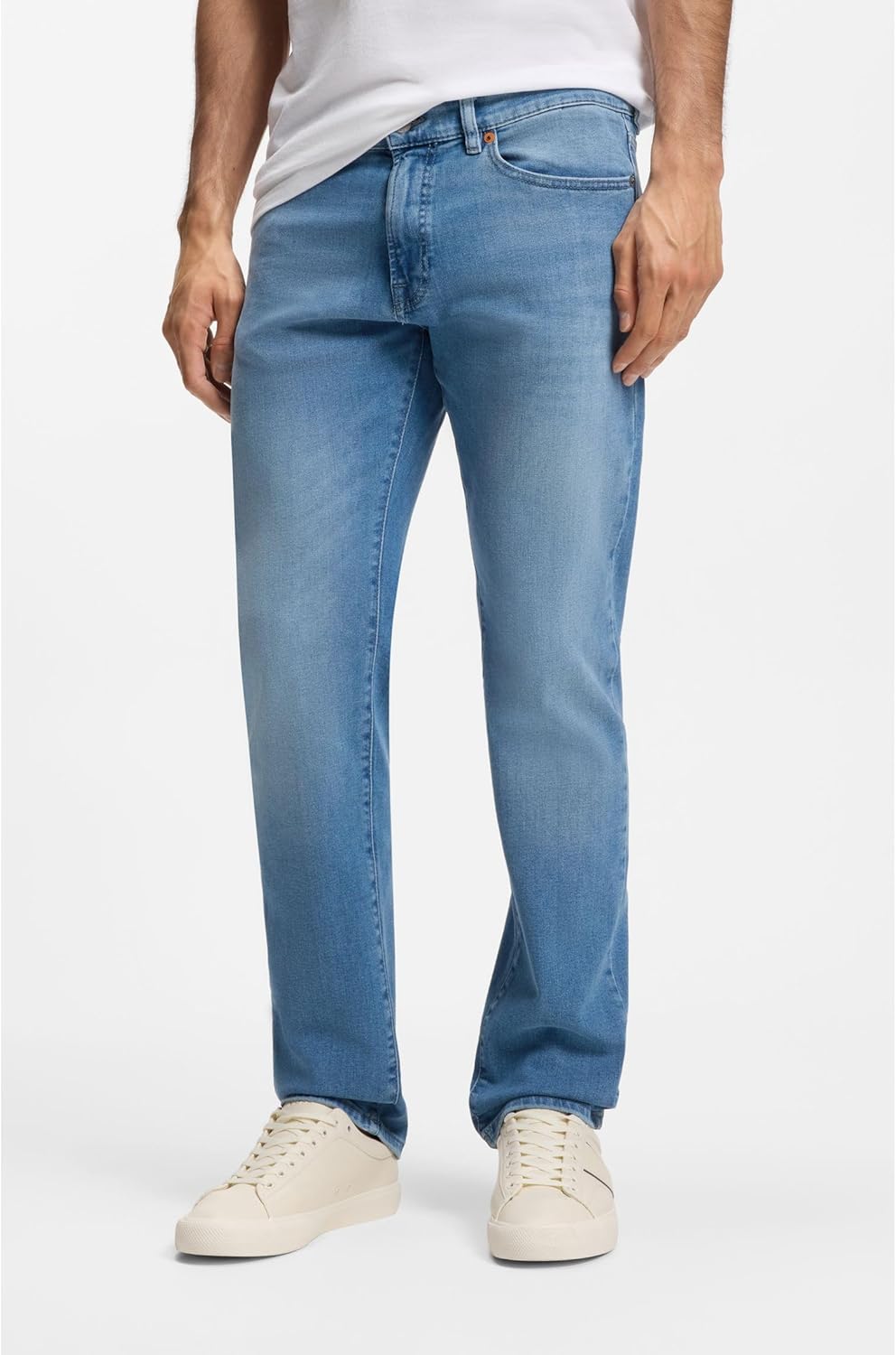 BOSS Herren Maine BC-L-C Blaue Regular-Fit Jeans aus schwerem Denim 32W / 30L Türkis441, 32W / 30L T