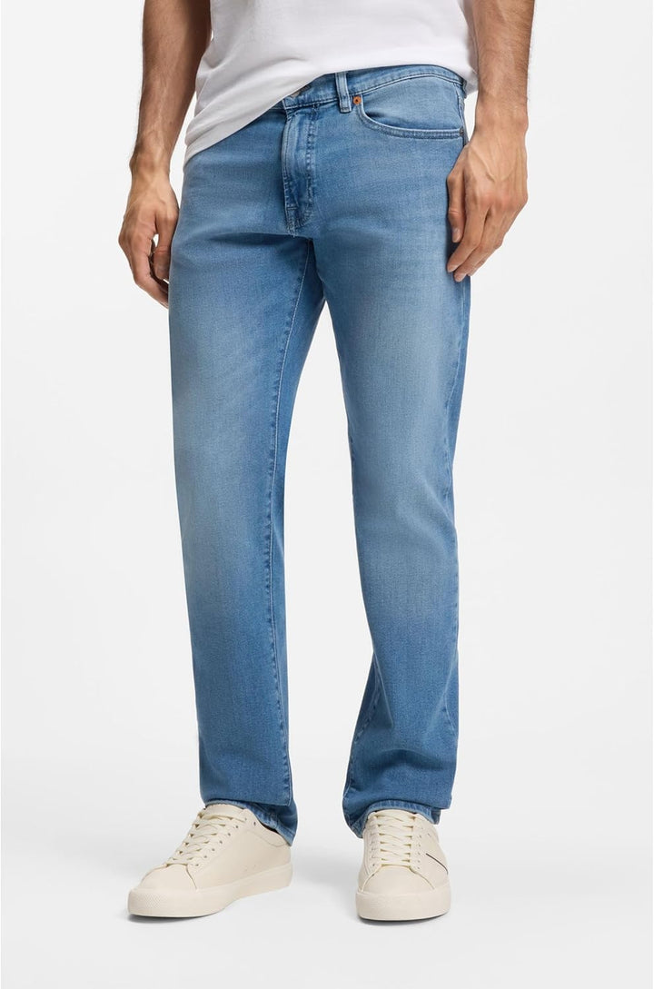 BOSS Herren Maine BC-L-C Blaue Regular-Fit Jeans aus schwerem Denim 32W / 30L Türkis441, 32W / 30L T