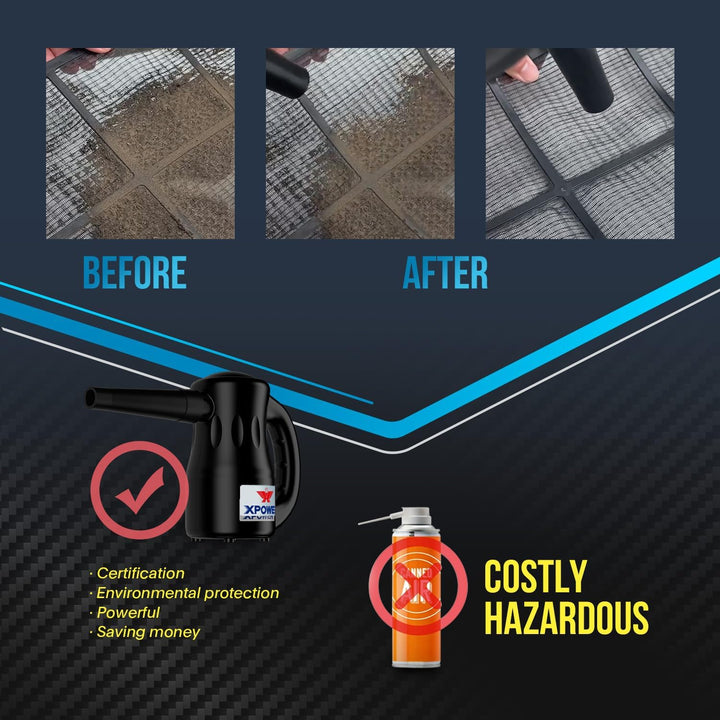 XPOWER Electric Air Duster for Dusting Drying Inflating Blowing Car Detailing Computer Leaf Blowing