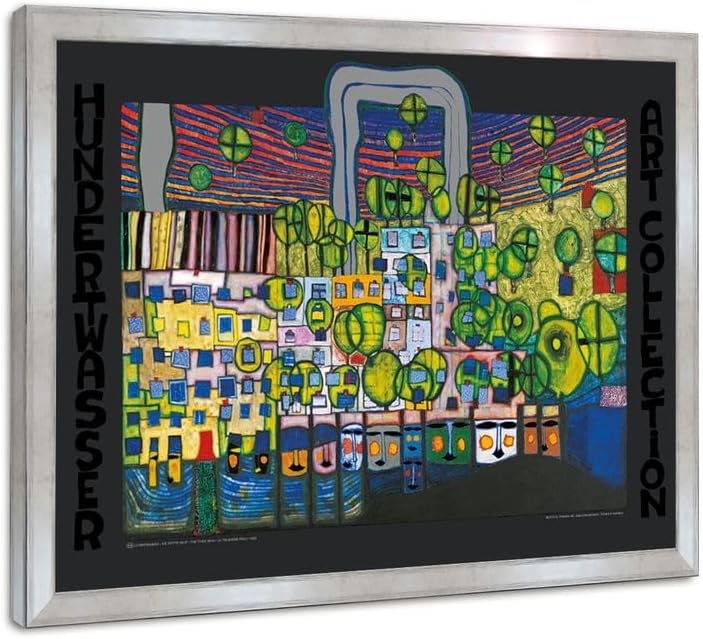 artissimo, Premium-Kunstdruck gerahmt, 72x53cm, AG4690, Friedensreich Hundertwasser: Löwengasse - Di