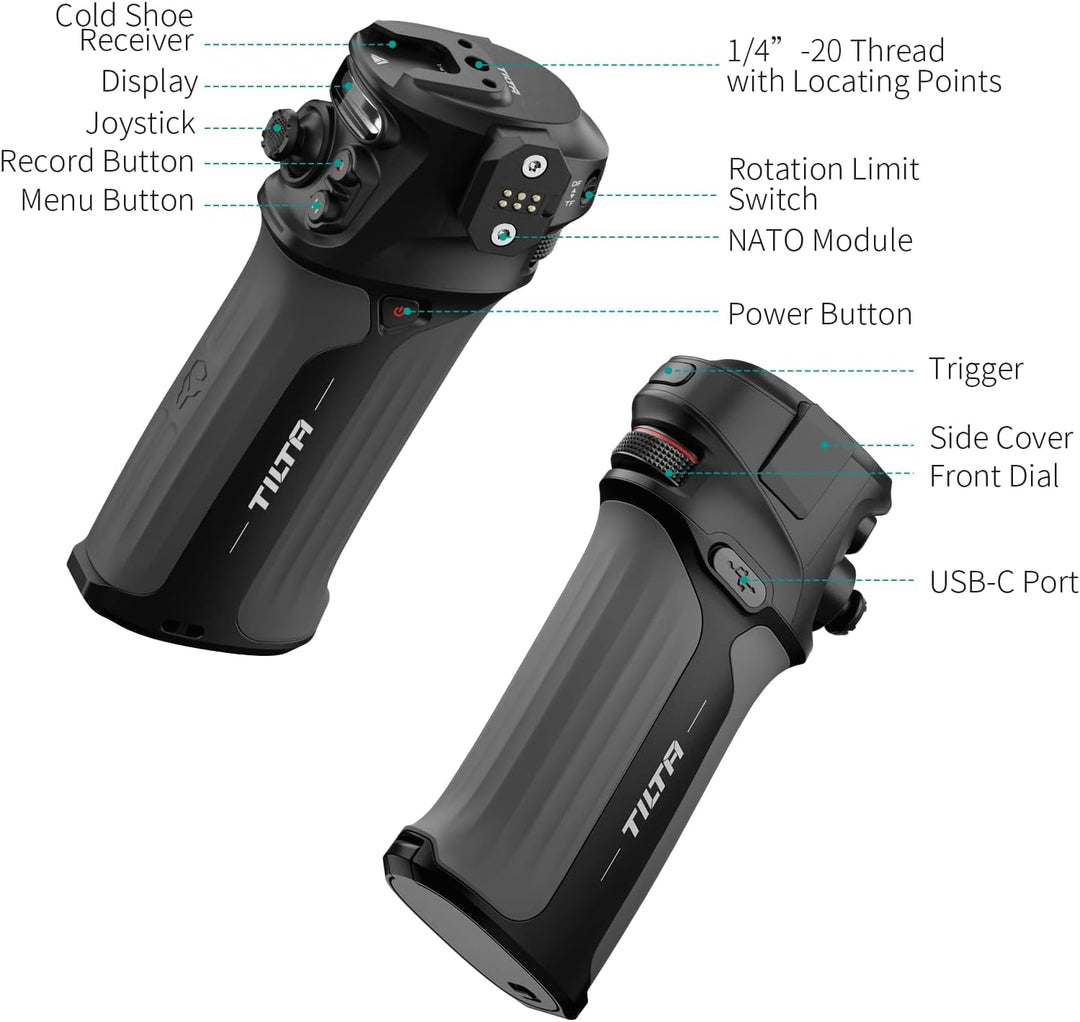 Tilta Nucleus NII Control Handle Nucleus Nano II mit USB-C Stromkabel, Bedienelemente für Nucleus Na