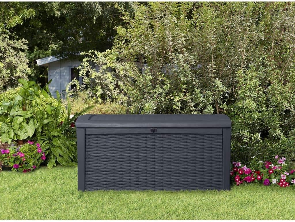 Keter 7290103665449 Chalet et Jardin Rio Truhe Harz Anthrazit-Grau 129,5 x 70 x 62,5 cm