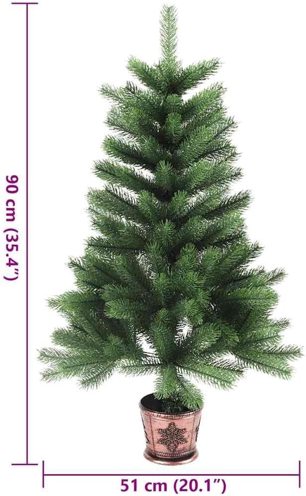 vidaXL Künstlicher Weihnachtsbaum Tannenbaum Baum Naturgetreue Nadeln 90 cm Grün, 90 cm
