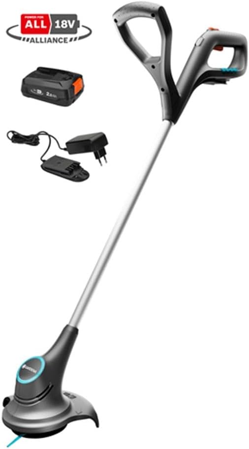 Gardena Akku-Trimmer SmallCut 23/18V P4A Ready-To-Use Set: Rasentrimmer mit 230 mm Schnittkreis, erg