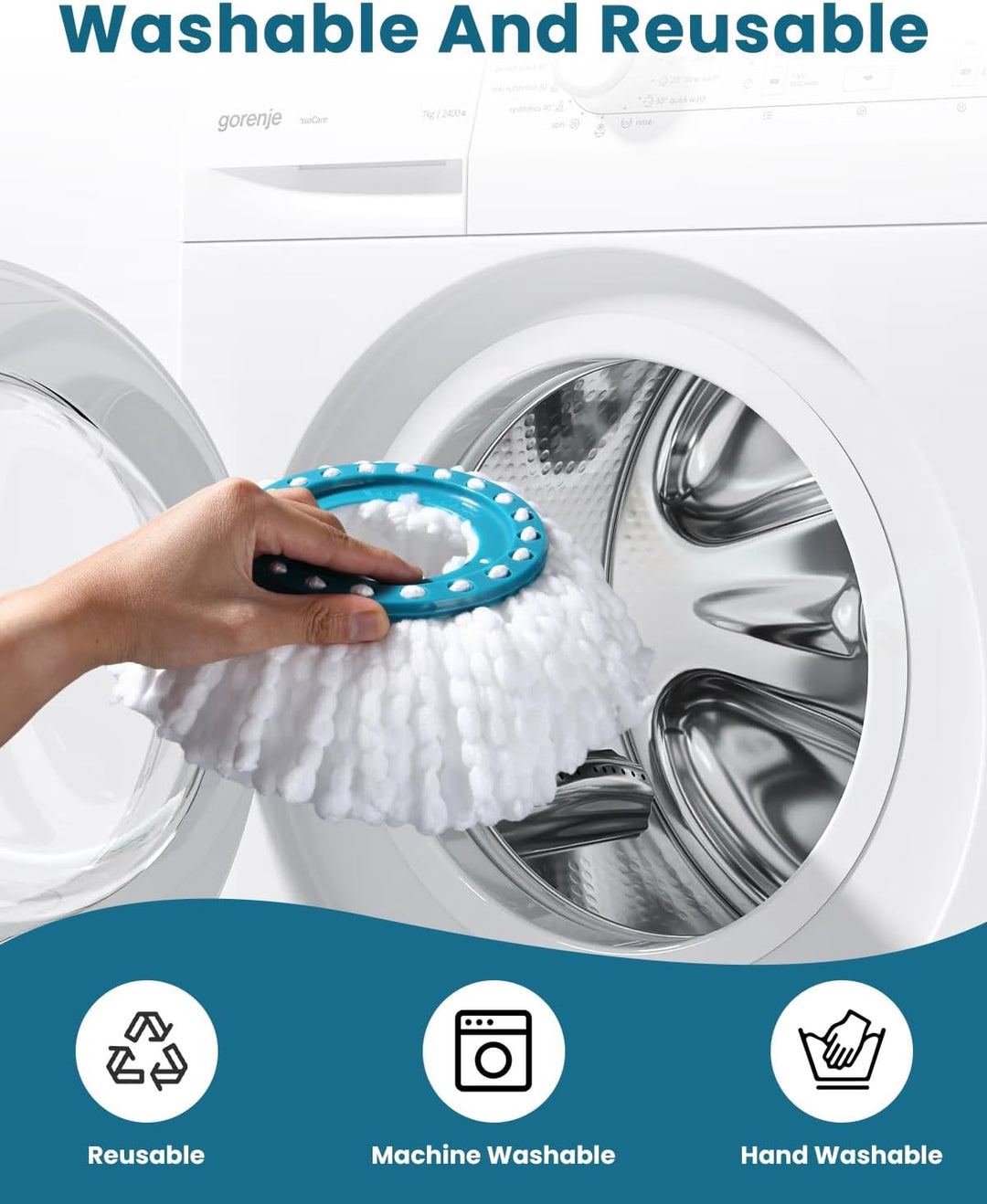 LEAZZLE 6 Stück Ersatzkopf für Clean Twist Disc Mop Micro Set,für Bodenwischer Ersatzbezug/wischmopp