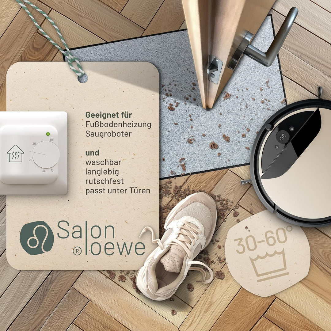 Salonloewe Fussmatte waschbar, Silbergrau, 50x75 cm - (SLU6020-50X75)