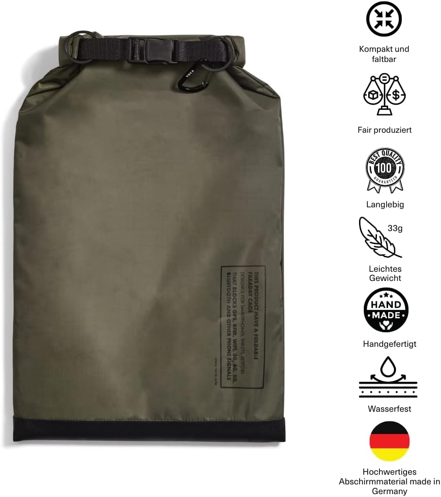 TOCA No Signal Sleeve - RFID-Blocker & Anti-Tracking Faraday-Tasche, Datenschutz Handy-Hülle, Laptop