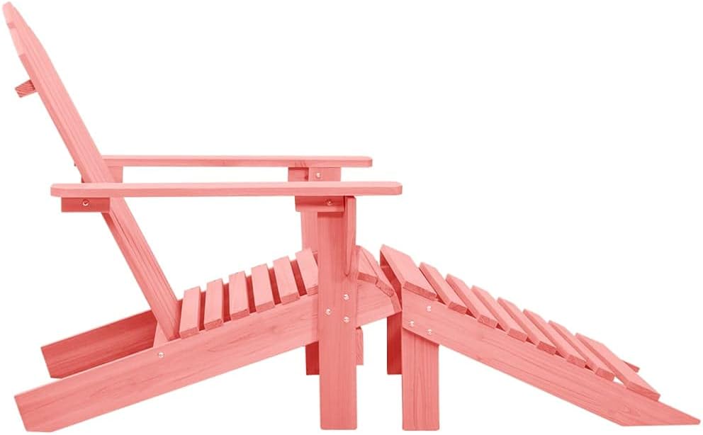 vidaXL Tannenholz Massiv Adirondack Gartenstuhl mit Fussstütze Liegestuhl Deckchair Gartenliege Gart