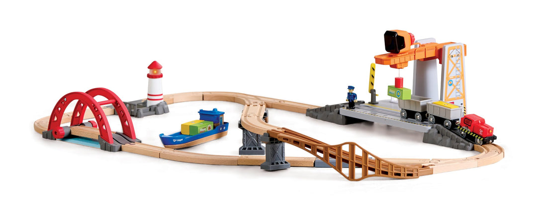 Hape Bahn- und Seefracht Set, Eisenbahn für Kinder, ab 3 Jahren
