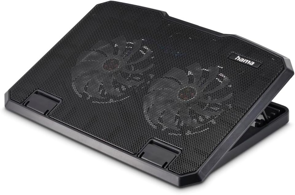Hama Laptop Kühler für Laptops bis 15,6“ (extraleiser Notebook Kühler, 2 Lüfter, Kühlpad und Laptop