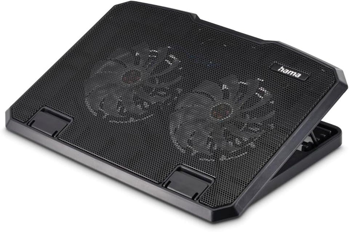 Hama Laptop Kühler für Laptops bis 15,6“ (extraleiser Notebook Kühler, 2 Lüfter, Kühlpad und Laptop