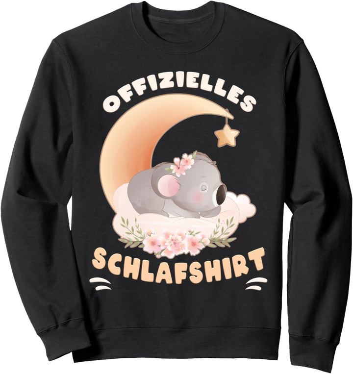 Offizielles Schlafshirt, Koala, Blumen, Mond Sweatshirt