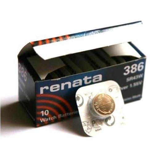 Renata 386 SR43 W Silberoxid Uhrenbatterie 1,55 V Blisterpackung verpackt