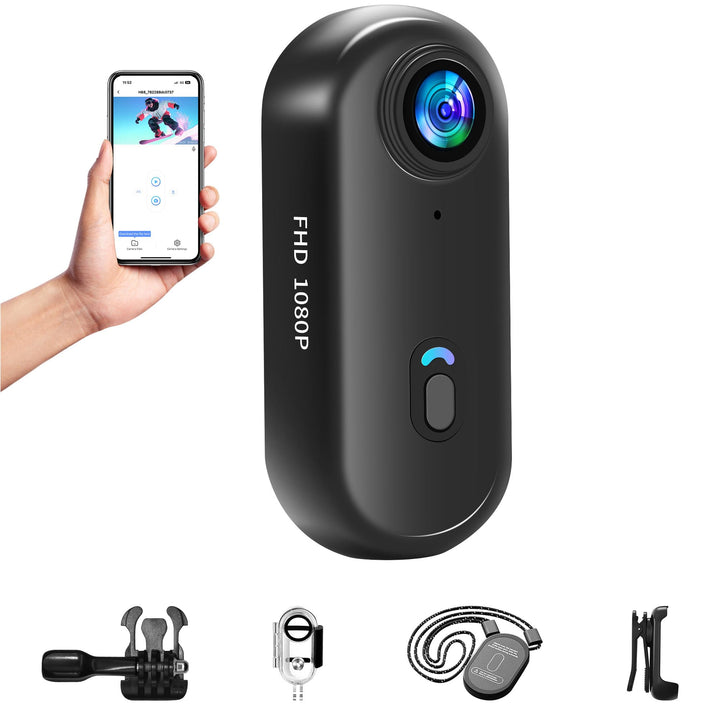 Mini Action Cam WIFI,1080P Unterwasserkamera Wasserdicht bis 30M,Freihand-POVs,Überall Anbringbar,36