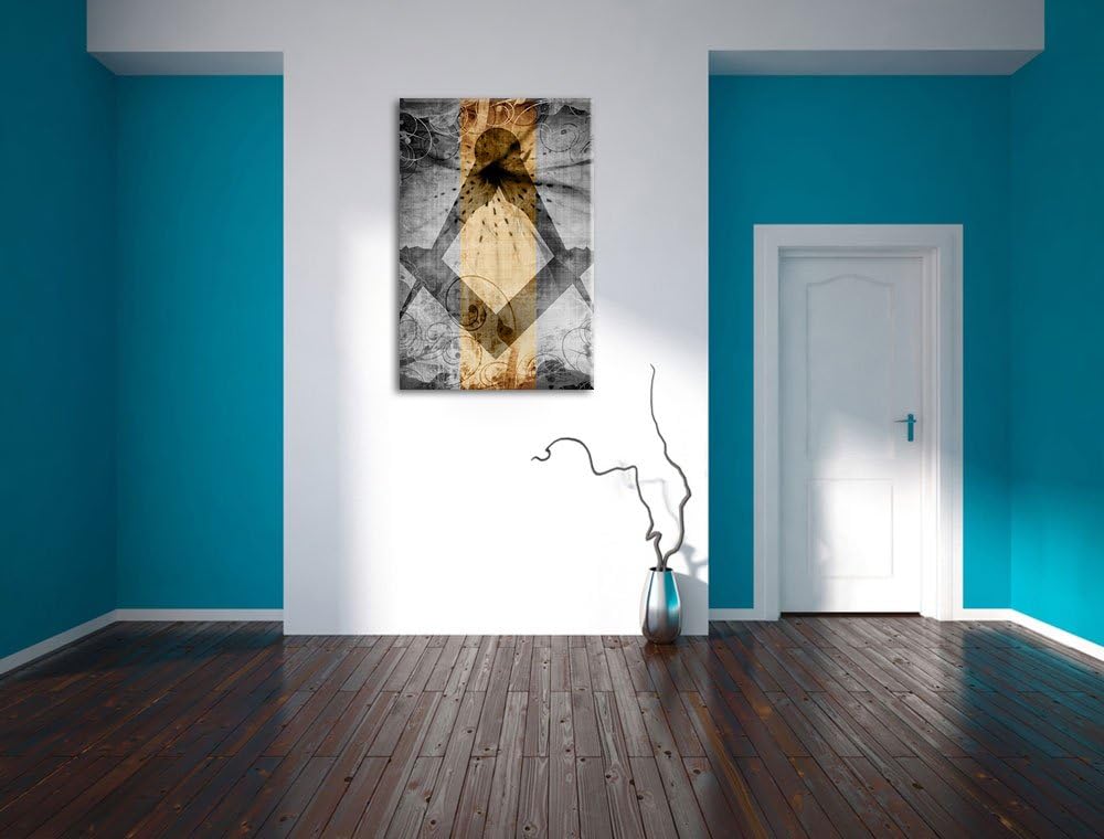 Symbol Freimaurer schwarz/weiss Format: 100x70 cm auf Leinwand, XXL riesige Bilder fertig gerahmt mi