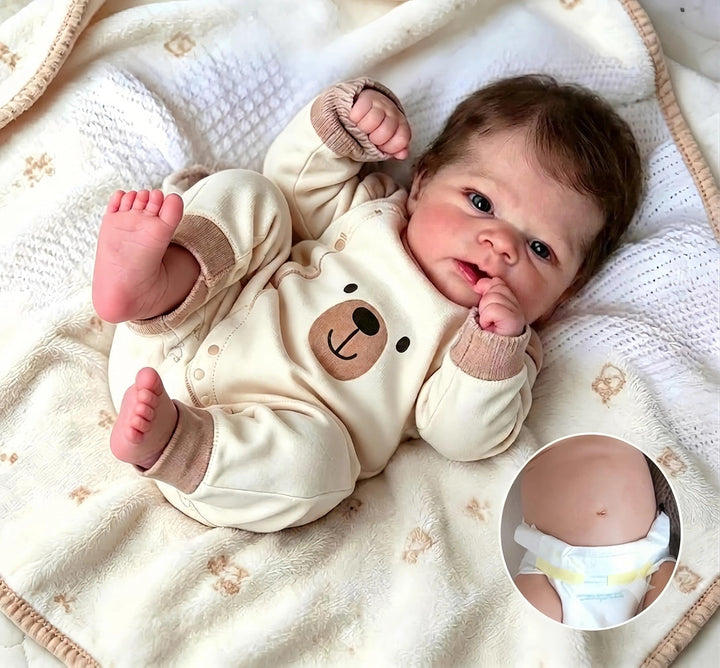 Zero pam Reborn Baby Vollsilikon Lebensecht Junge-45CM Silikon Puppen Baby Junge,lebensechte Babypup