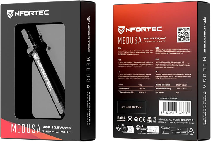 Nfortec Medusa Wärmeleitpaste, 4 g, zur Kühlung von Systemen mit Kühlkörper wie GPU oder CPU, hohe W