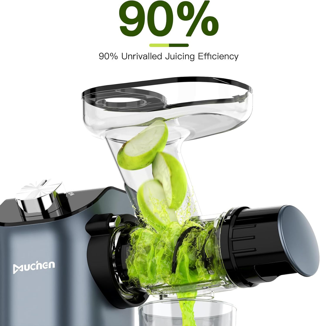 Muchen Slow Juicer Entsafter Gemüse und Obst Testsieger 150W Leiser Motor, Rückwärtszerkleinerung, E