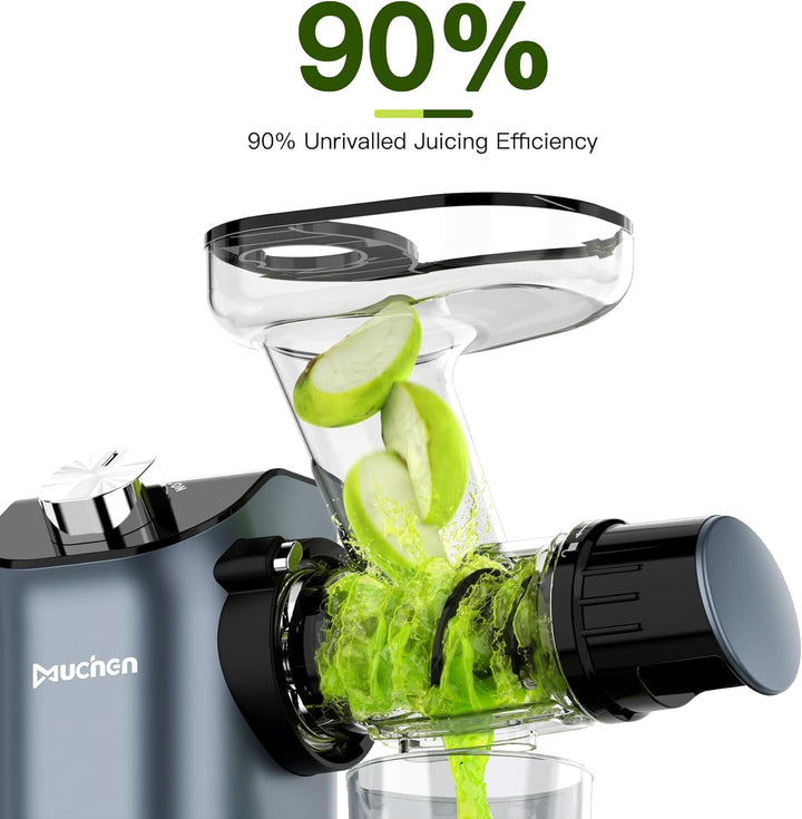 Muchen Slow Juicer Entsafter Gemüse und Obst Testsieger 150W Leiser Motor, Rückwärtszerkleinerung, E