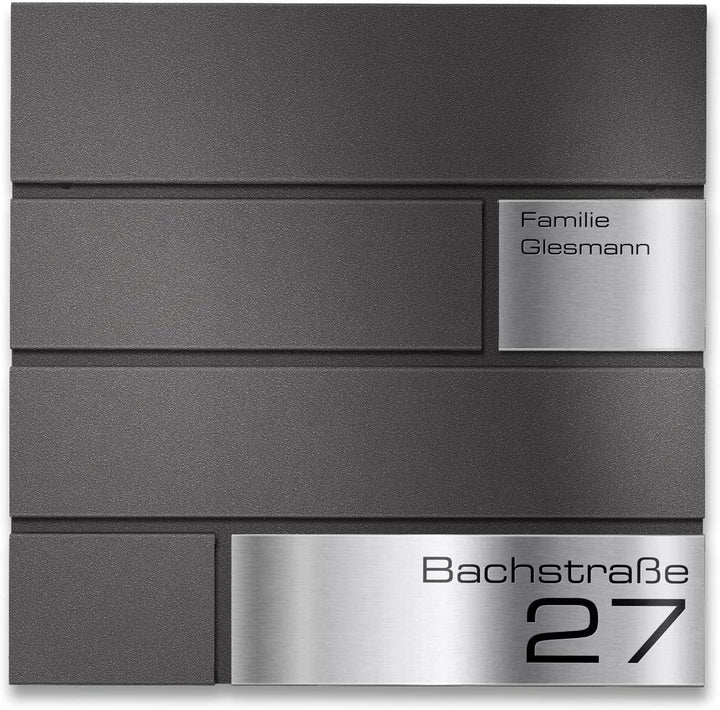 Metzler Briefkasten in grau Modell G - Pulverbeschichtung in DB 703 Eisenglimmer - Postkasten mit Gr