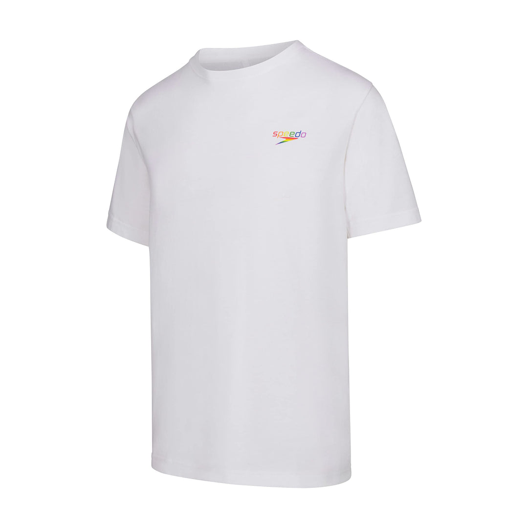 Speedo Unisex T-Shirt mit Kurzen Ärmeln, Rundhalsausschnitt, Pride Graphic Kurze Ärmel XL 2023 White