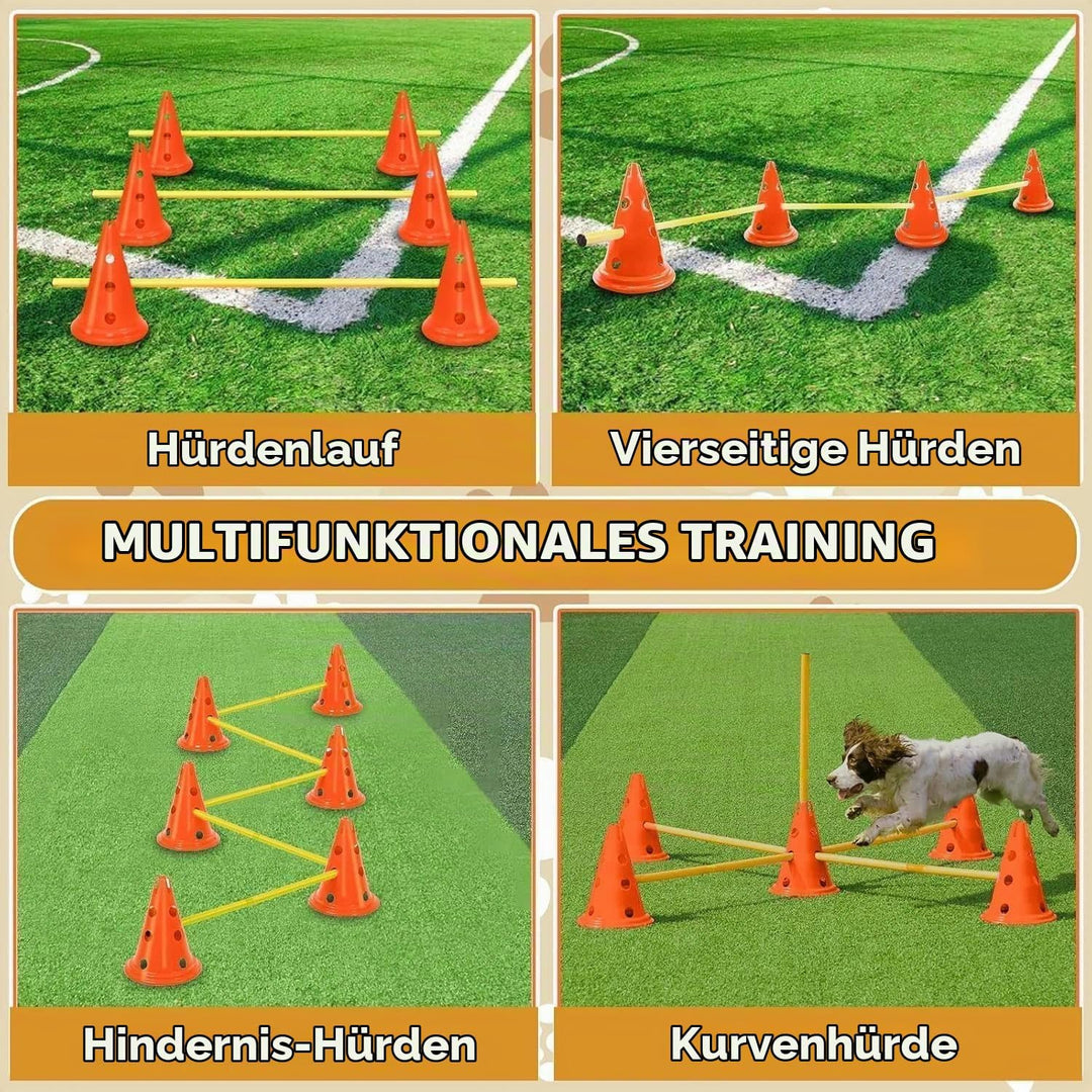 Shengruili Agility Set Hunde,Steckhürdenset Hund,Hund Hürden,Kinder Agility Hürden Hindernisse mit 8