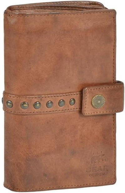 Bear Design Portemonnaie Damen Geldbörse Leder 10x15cm Geldbeutel Cow Lavato Cognac