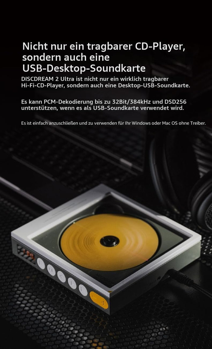 MOONDROP Discdream2 Tragbarer CD-Player Mehrzweck-CD-Player