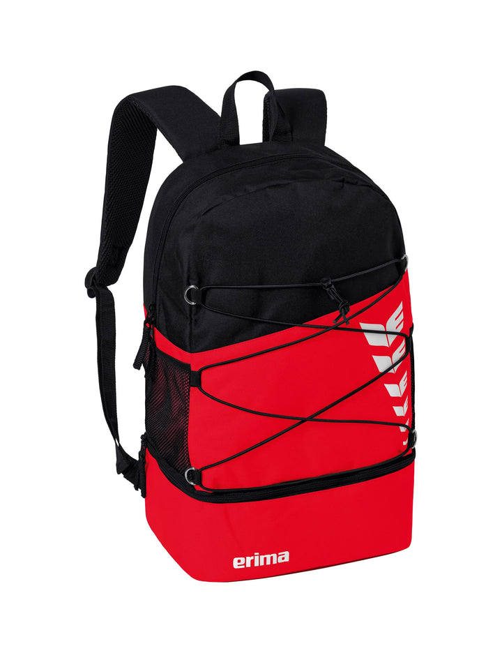 Erima Unisex Six Wings Rucksack mit Bodenfach (1er Pack) Einheitsgrösse Rot/Schwarz, Einheitsgrösse