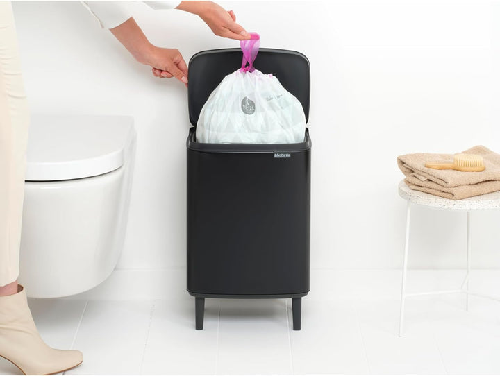 Brabantia - Mülleimer Bo Hi 12L mit Soft-Close-Deckel, herausnehmbarem Inneneimer und Transportgriff