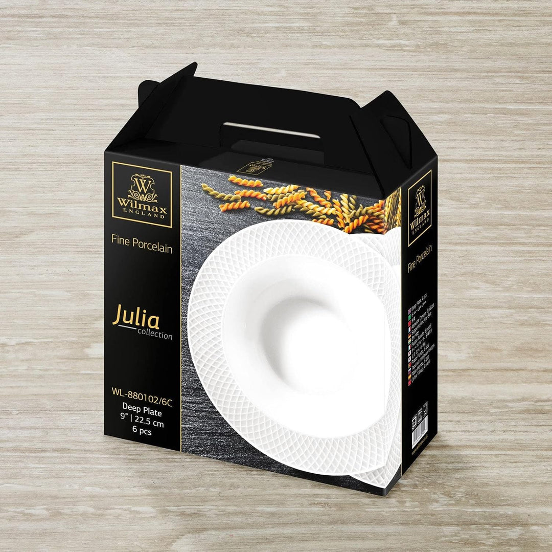 Wilmax | Teller - 2 Stück | Ø 22,5cm | Weisser Suppenteller aus Porzellan | Speiseteller | Spülmasch