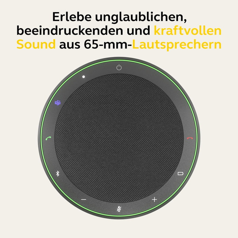 Jabra Speak2 75 schnurlose Freisprechlösung mit USB-A Bluetooth-Adapter, 4 Mikrofone mit Geräuschunt