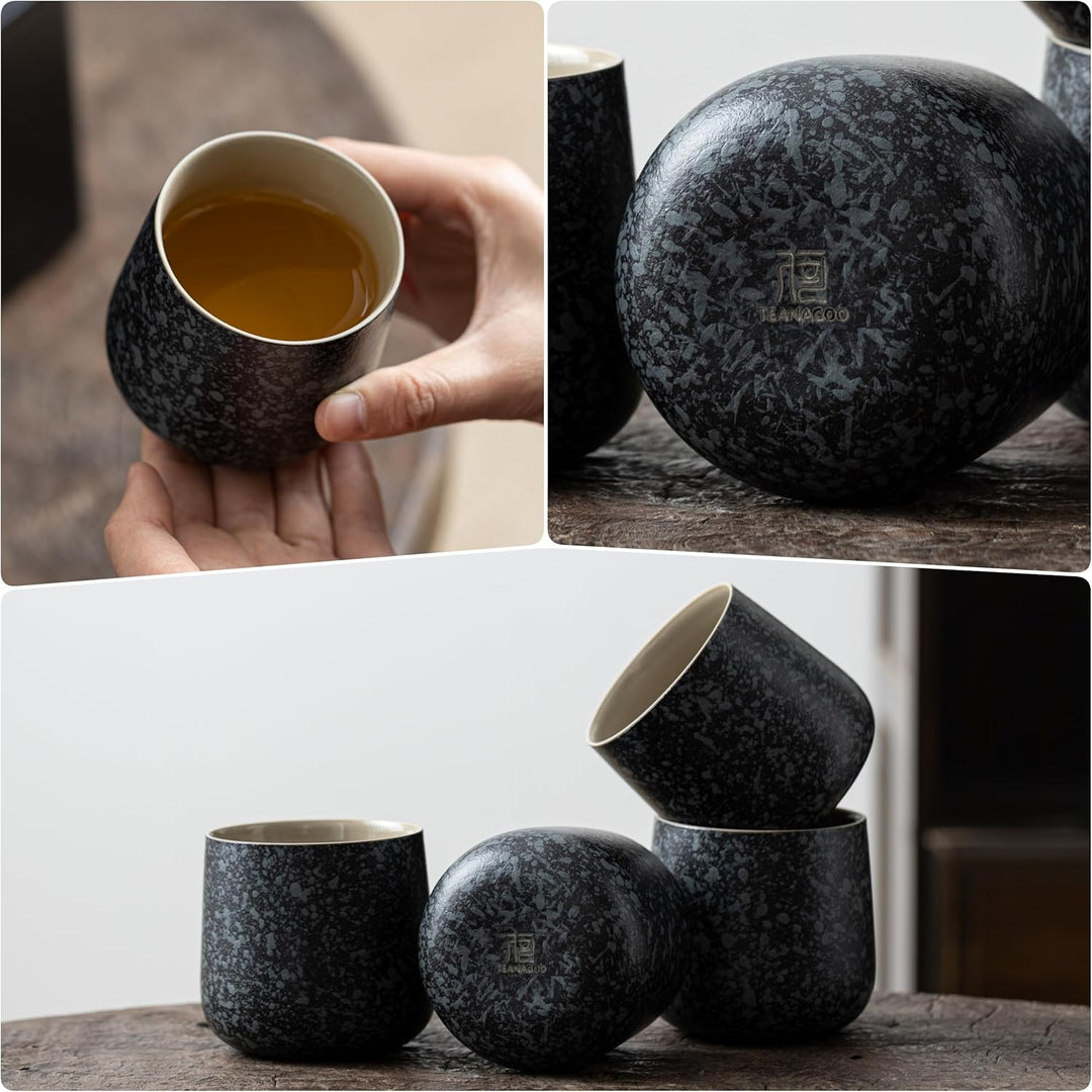 TEANAGOO Komplettes japanisches Teeset mit Tablett, Charcoal Grey, Teekanne Set，China Tea Set, 1 Tee